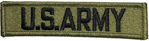 US Army Military Tape Nametape USA Sewing Iron on Embroidered Applique Patch (IRON-US-ARMY-TAPE-GREN-01)