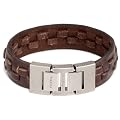 FOSSIL  JF85087040Herren Armband Leder braun Edelstahl 18,2 cm