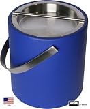 Leatherette Blue Ice Bucket By ArvindGroup