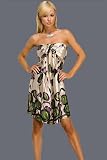 Strapless Charmeuse Floral Print Dresses
