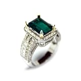 14K White Gold Emerald and Diamond Ring