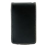 iPod Video / Classic Genuine Leather Case for 30 GB Video and 80GB Classic with Belt Clip and Strap, Midnight Black