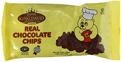 King David Kosher Non-dairy Vegan Lactose Free Dark Chocolate Chips 8.8 ounce/250grams (Pack of 4) by King David