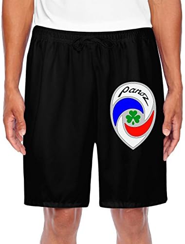 PLBFUY Panoz Logo Men's SweatShorts Pants Lycra With Pockets Black