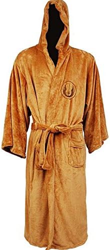 RedAnime Star Wars Adult Jedi Fleece Hooded Bath Robe, Medium