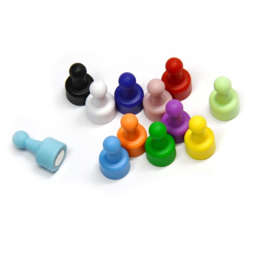 CMS NeoPin® 24 Pieces of Assorted Color Neodymium Magnetic Push Pins for Magnetic Whiteboard and Magnetic Message Board