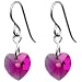 Titanium Heart July Birthstone Earrings Made with SWAROVSKI ELEMENTS