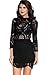 ZKESS Women's Long Sleeve Lace High Neck Party Club Mini Dress L Size Black 131