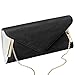 b.m.c BMC Womens PU Leather White Accent Envelope Clutch w/Detachable Shoulder Chain