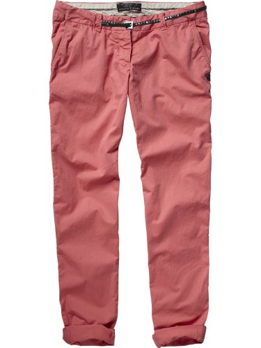 Maison Scotch Damen Hose 12210280861 - lt weight pima CO chino w/ belt, Gr. 27/34, Pink (3 Preisvergleich