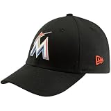 MLB Unisex Child Miami Marlins Kids Tie Breaker 9Forty (Black, C/Y)