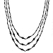 Black-plated Jet Bead Triple Strand Beaded 16 Inch title=