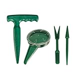 Amgate ミニ庭園栽培用の手工具セット(種まき機、ピストル形穴掘り器、移植機、ウィドガー)