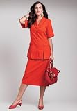 The Best Dressed Plus Size Short-Sleeve Skirt Suit With Car Wash Hem