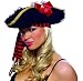 Pirate Hat with Chiffon Rousching Adult Sexy Costume Accessory - One Size Fits Most Women