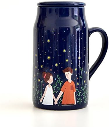 Life Taste Romantic Night Series Heat Sensitive Mugs Color Changing Ceramic Mug Heat Change Mug for Coffee /Milk /Tea (Night of Firefly)