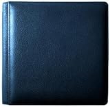 ROYAL NAVY-BLUE fine-grain leather #133 magnetic page album by Raika