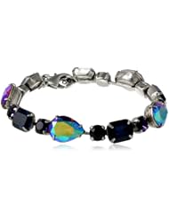 Sorrelli "Northern Lights" Pear and Emerald Cut Crystal Silver-Tone Line Bracelet, 7"