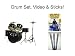 GP55 Child Size Junior Drum Set (Package) with Seat, Sticks & Cymbals - Black INCLUDES FREE HAL LEONARD HOW TO PLAY DRUMS VIDEO AND 3 PAIR OF COLOR MATCHING BLACK STICKS!