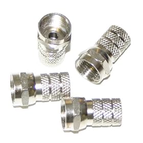 4 x F-connectors f-type plugs for wf65 Sky+ Sky HD Twin coax cable.