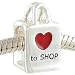 Petite Love To Shop Shopping Bag Red Enamel and 925 Sterling Silver Bead fits European Charm Bracelet