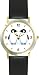 Two Penguins - Penguin Cartoon - JP - WATCHBUDDY&reg; DELUXE TWO-TONE THEME WATCH - Arabic Numbers - Black Leather Strap-Size-Large ( Men's Size or Jumbo Women's Size )