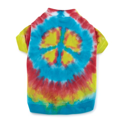 Casual Canine Cotton 12-Inch Tie Dye Peace Sign 