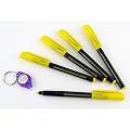 5 x UV Ink Permanent Marker Pen. Ultra Violet Security Markers. Complimentary UV LED Light Torch