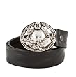 Tobacco Road Buddha Belt Buckle Italian Black Leather Belt