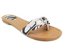CHAIN-LINK ZEBRA SANDAL 7 BLKWHT