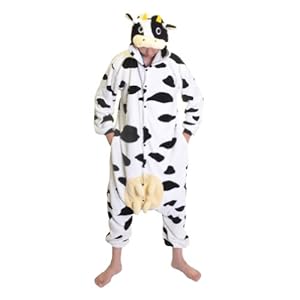 Angelina Unisex Plush Animal Onesies Pajamas #91158 Medium Cow