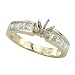 Jewelry : 14K Yellow Gold 3/4 ct. Princess Cut Diamond Semi Mount Engagement Ring