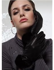 PURE LEATHER GLOVES TRIMMED WITH REAL MINK FUR AND LINED WITH MICROFIBER