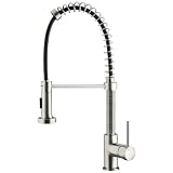Vigo Industries VG02001ST Modern spiral Kitchen Pull Out Faucet, Steel