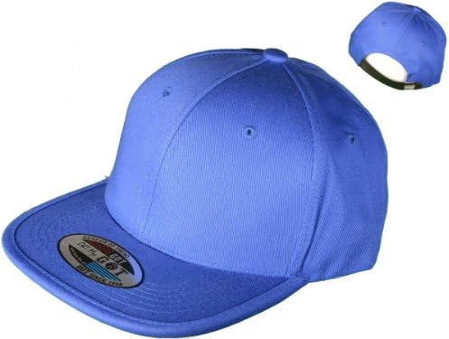 Wholesale Cotton Flat Bill Blank/Plain Strapback Hats ( Royal )