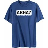 Abhay : The Man - The Myth - The Legend Male Names Mens T-Shirt (Steel, Size Large)