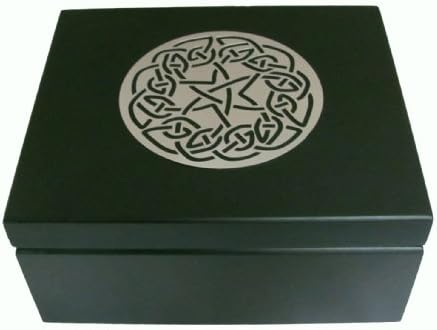 Round Celtic Designed Tazo Tea Box Sampler! Wooden Tea Chest w/ Stainless Steel Celtic Star Includes 44 Tazo Teabags in 11 Assorted Flavors