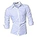 Jeansian Men's Slim Fit Long Sleeves Casual Shirts Z008
