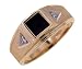 10K Yellow Gold Mens Black Onyx and .02ctw Diamond Ring