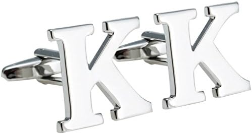 HotVally Groom Wedding Men's Shirt Initial Cufflinks Alphabet Letter Cuff Links with Gift Box Alphabet--K