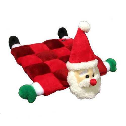 Detail image Kyjen Christmas Plush Puppies Halloween Square Squeaker Mat Santa Large Play Toy Pet Accessories Ky