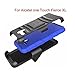 Circle Alcatel OneTouch Fierce XL Case, Combo Rugged Shell Cover Holster with Built-in Kickstand and Holster Locking Belt Clip (TM) Stylus Touch Screen Pen and Screen Protector - Blue