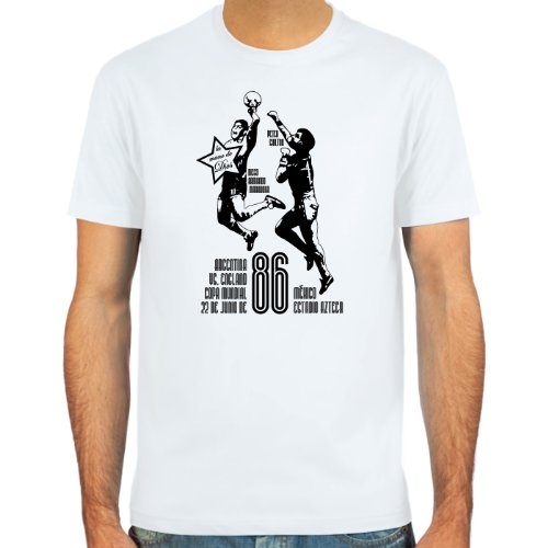 T-Shirt Diego Maradona ::: Farbauswahl: skyblue, sand, weiß oder deepred ::: Größen: S-XL ::: Fußball-Kult