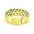 14K Yellow Gold Star of David Wedding Band - Size 7