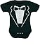 Tstars - Tuxedo with Bow Tie Baby Boy Tux Outfit Baby Bodysuit 24M (18-24M) Black