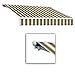 Awntech 20-Feet Galveston Semi-Cassette Manual Retractable Awning, 120-Inch Projection, Burgundy/Tan Multi