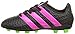 adidas Performance Ace 16.4 FxG J Soccer Shoe (Toddler/Little Kid/Big Kid),Black/Shock Pink/Green,4 M US Big Kid