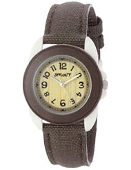 Sprout Womens ST1018BNIVBN  Corn Resin and Brown Organic Cotton Strap Watch