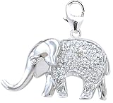 14k Gold Diamond Elephant Charm (1/10 cttw)