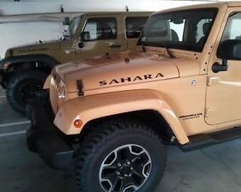 *** (2) Jeep Sahara Hood Vinyl Decal Pair: Wrangler, sport, sahara, off road ***